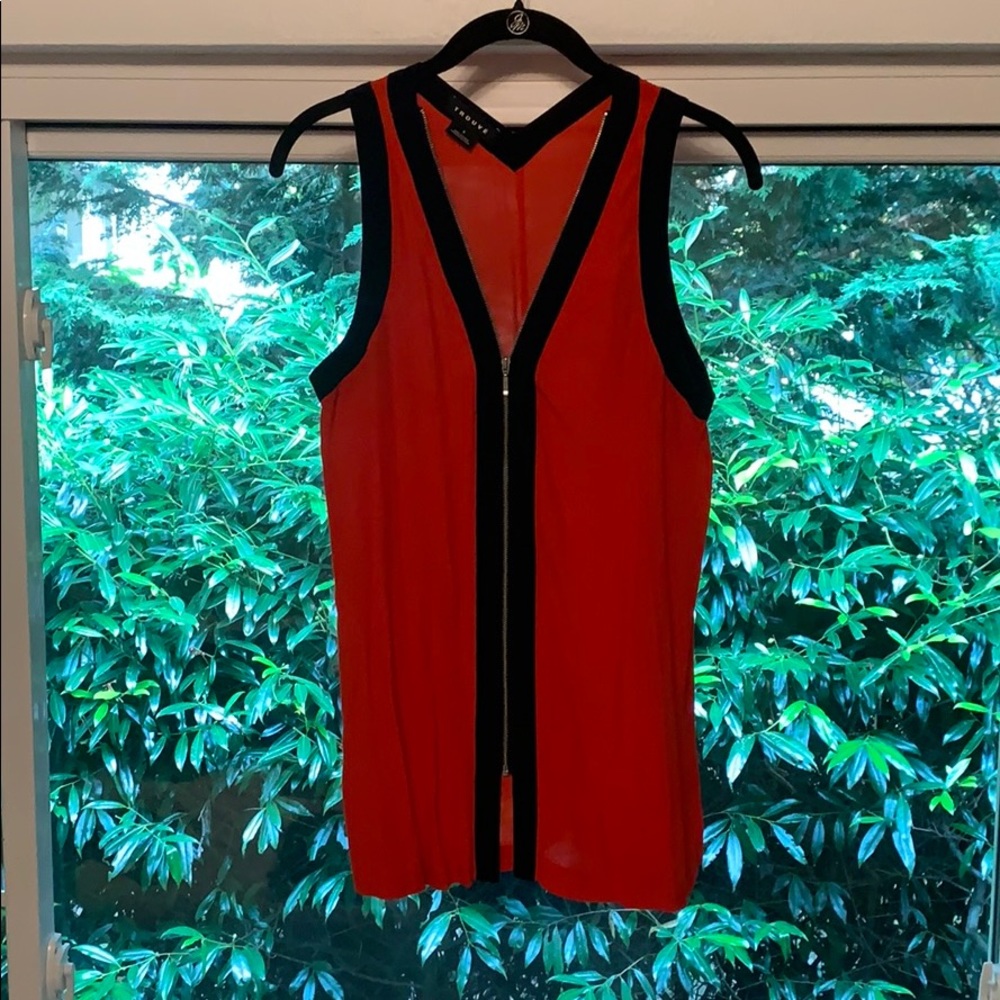 Trouvé red with black and zip tank